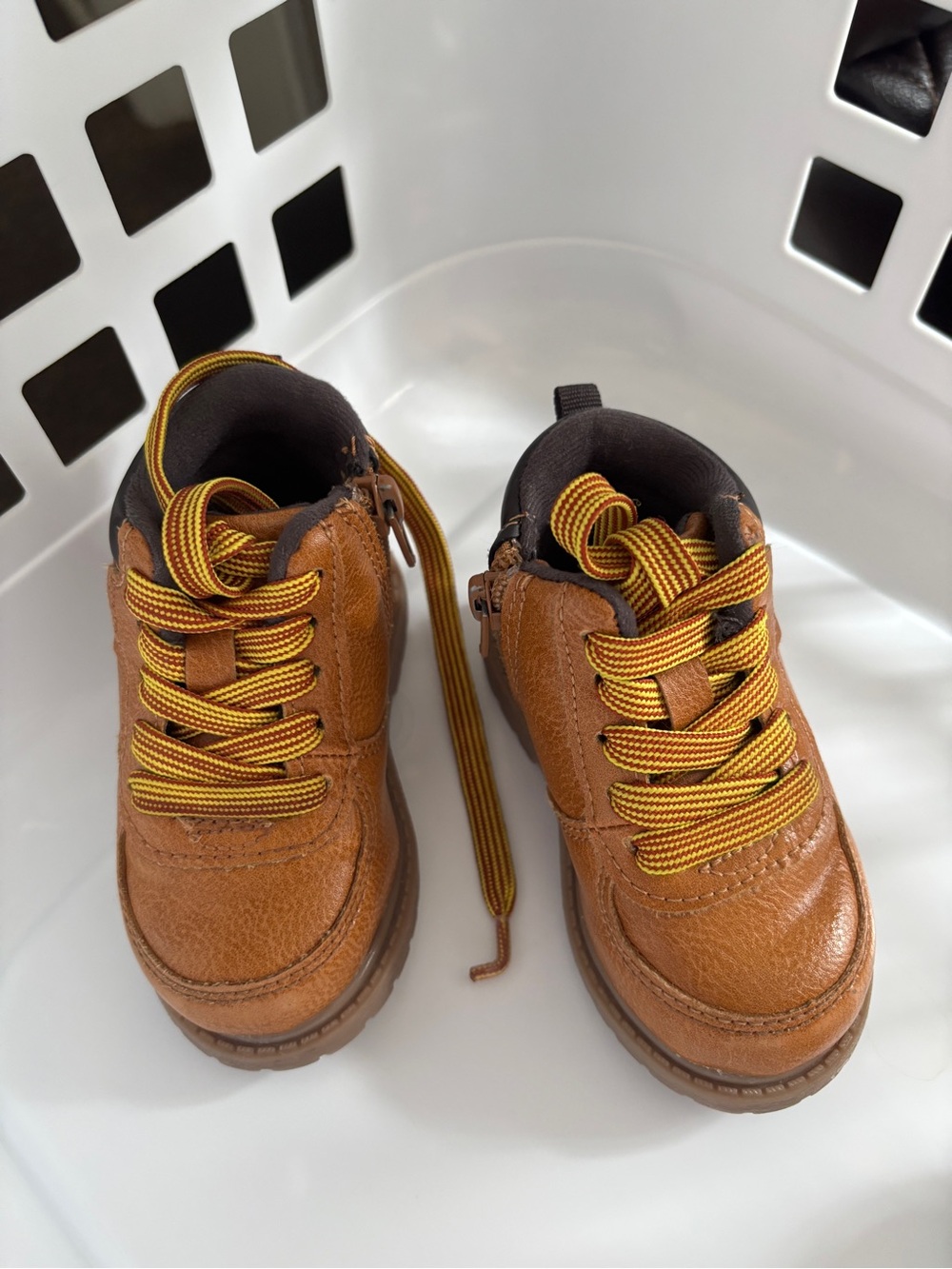 Baby size 4 Brown Carter’s Leather-Style Lace-Up Boots